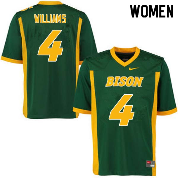 Women #4 Dimitri Williams North Dakota State Bison College Football Jerseys Sale-Green - Click Image to Close